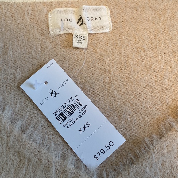 Loft Lou & Grey Eyelash Fuzzy Knit V-Neck Sweater - Picture 7 of 10